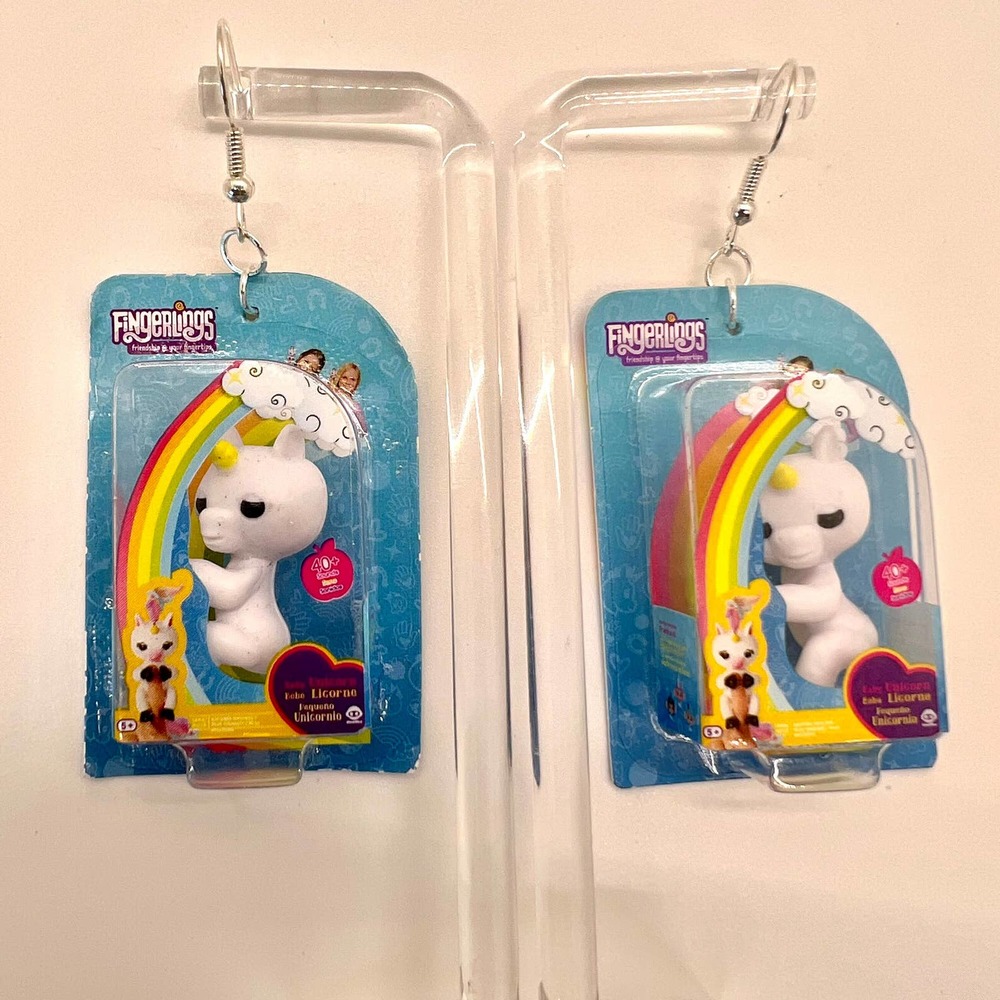 Unicorn Earrings - Unicorn Fingerling Mini Brands Earrings - Toy Earrings